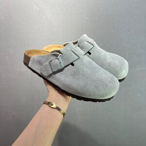 Birkenstock Boston Braided Elemental Blue Leather